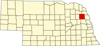 Map of Nebraska highlighting Cuming County
