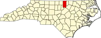 State map highlighting Granville County
