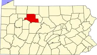 State map highlighting Elk County