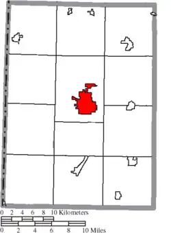Location of Eaton in Preble County
