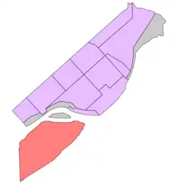 Location of Queensborough shown in red