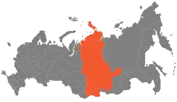 Map of East Siberian Economic Region