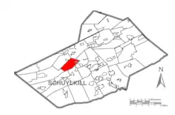 Location of Foster Township in Schuylkill County, Pennsylvania
