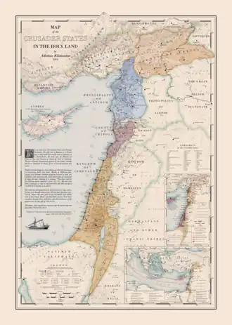map of the Crusader States (1135)