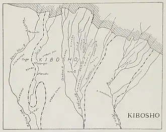Map of the Kingdom of Kibosho and its chiefdoms c1880s.