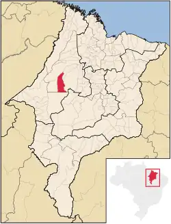 Location of Buriticupu in the state of Maranhão and Brazil