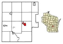 Location of Montello in Marquette County, Wisconsin