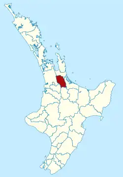 Matamata-Piako district within the North Island