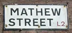 Mathew Street sign