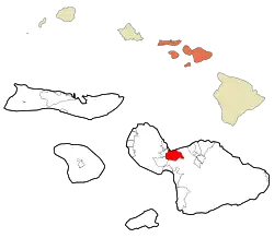 Location in Maui County and the state of Hawaii
