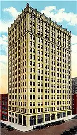 A postcard image of the Medical Arts Building, which was imploded in 1999 to make way for the First National Bank Tower.