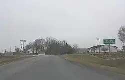 Looking south at the Meeme sign
