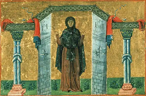 Venerable Melania the Younger, Nun of Rome (Menologion of Basil II, 10th century)