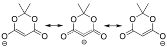 Resonance equilibrium of Meldrum's anion