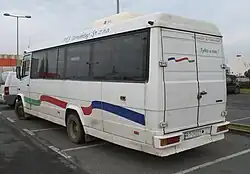 O814D Vario minibus rear in Kraków, Poland in November 2010