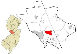 Location in Mercer County and the state of New Jersey