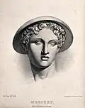 Mercury [Hermes]. Lithograph by B.R. Green.