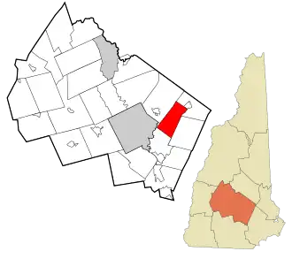 Location in Merrimack County and the state of New Hampshire