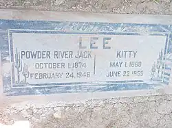 Grave site of John L. Lee (1874–1946) and Kitty Lee (1868–1955), Block #500 .