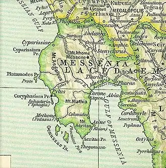 Map of ancient Messenia