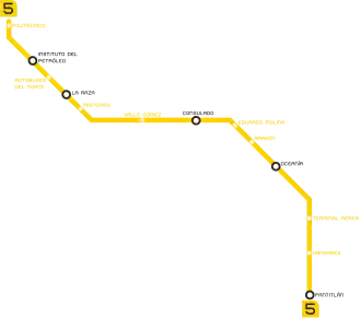 Mexico City Metro Line 5 map