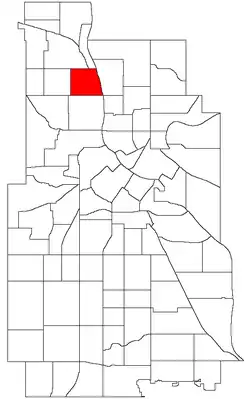 Location of McKinley within the U.S. city of Minneapolis