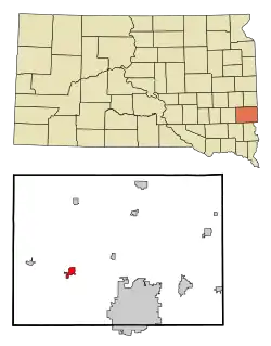 Location in Minnehaha County and the state of South Dakota