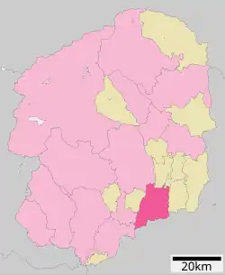 Location of Mooka in Tochigi Prefecture