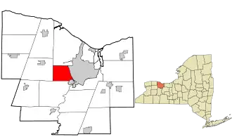Location in Monroe County and the state of New York