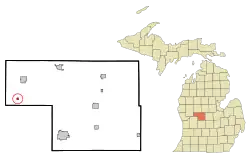 Location in Montcalm County and the state of Michigan
