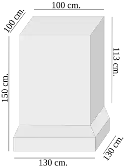 The dimensions of the monument