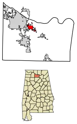 Location in Morgan County, Alabama