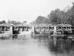 This wooden aqueduct carried the Morris Canal over the Pompton River.