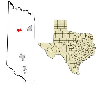 Location in Morris County and the state of Texas.