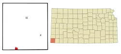 Location within Morton County and Kansas