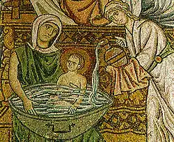Master of Daphni, Midwives Bathing the New-born Christ