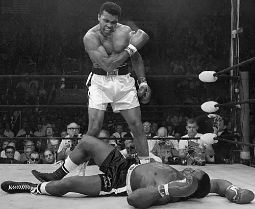 Ali standing over Liston