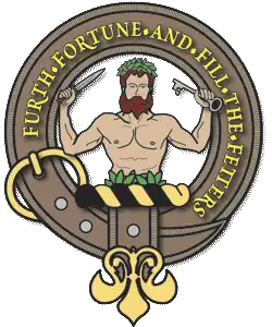 Wild man, blazoned "demi-savage", on crest of Scottish clan Murray