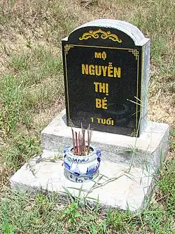 Grave of one-year-old child victim of the My Lai massacre, 16 March 1968