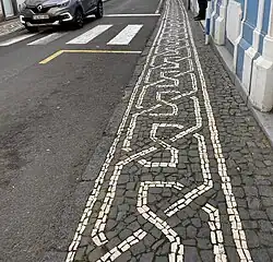 A sidewalk in Ponta Delgada, Azores Portugal