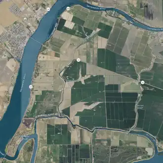 Aerial image of an island.