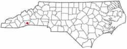 Location of East Flat Rock, North Carolina