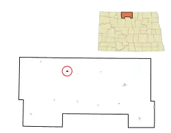Location of Westhope, North Dakota