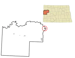Location in McKenzie County and the state of North Dakota