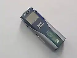 Sony MS Walkman (NW-MS7) digital audio player with inserted Memory Stick