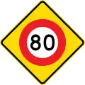 80&nbsp;km/h speed limit ahead