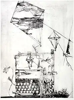 Poem about a Dead Friend, drypoint, 65 x 49.5&nbsp;cm, 1979