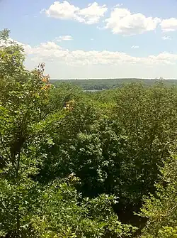 Narragansett Trail - View of Wyassup Lake from High Ledge.