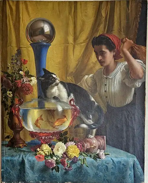 Natura morta con gatto