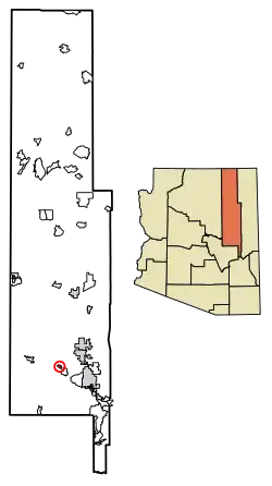 Location of Clay Springs in Navajo County, Arizona.